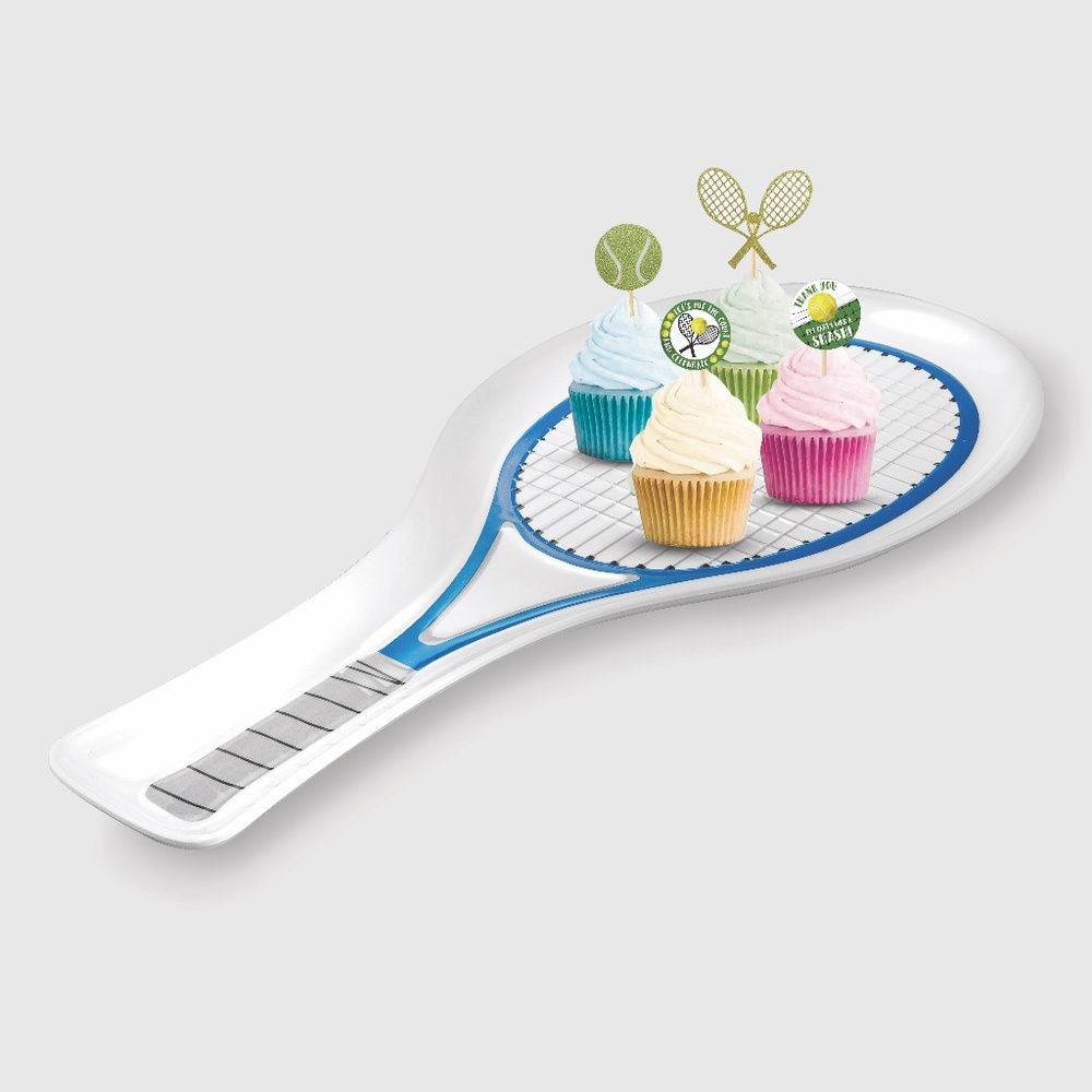 Melamine Serving Platter BPA Free Food Platter 21 Inch, Tennis Racquet Shaped